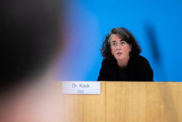 German Government Press Conference, Berlin, August 10, 2026: Dr. Sonja Kock, Deputy Director of the Press Office at the Federal Ministry of the Interior (BMI), answers questions from the press at the Federal Press Conference