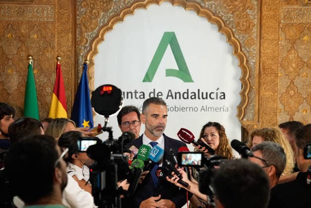 Inauguration of the Regional Delegates of the Andalusian Regional Government in the Province of Almería The Regional Minister of Agriculture, Water, Fisheries, and Rural Development, Ramón Fernández Pacheco, speaks to the media before presiding over the swearing-in ceremony for the Regional Government’s territorial delegates in Almería August 10, 2028, in Almería, Andalusia, Spain August 10, 2026 Marian Leó Almería, Andalusia, Spain Almería, Andalusia, Spain Spain Copyright: xMarianxLeonx 7708501