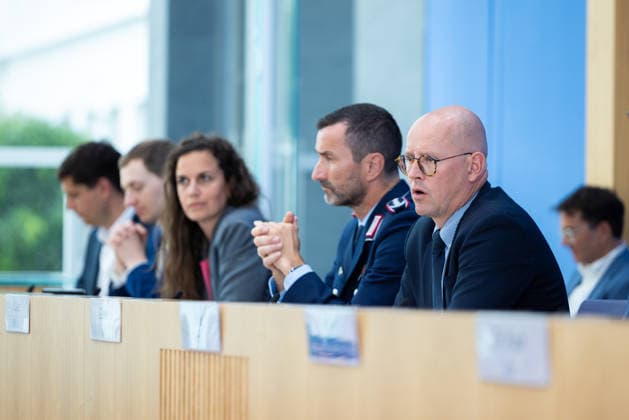 German Government Press Conference, Berlin, August 10, 2026: Martin Giese, Spokesperson for the Federal Foreign Office (AA), answers questions from the press at the Federal Press Conference