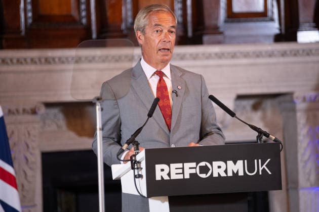 Reform UK Press Conference at The Royal Horseguards Hotel, London, UK - Mon 10 August 2026 Nigel Farage - Reform UK Leader speaks at a Reform UK Press Conference at The Royal Horseguards Hotel in London, England, UK on Monday 10 August, 2026., Credit:Justin Ng Avalon UK, England, London, The Royal Horseguards Hotel  Copyright: xJustinxNgx xAvalonx 1122073004