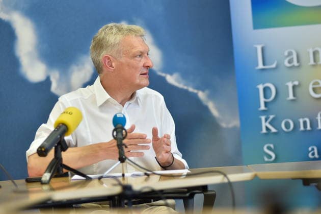 The Saarland State Press Conference of the Saarland political parties took place on Monday, August 10, 2026, at the Saarland State Parliament in Saarbrücken. Pictured is Stephan Toscani, CDU parliamentary group leader. bub