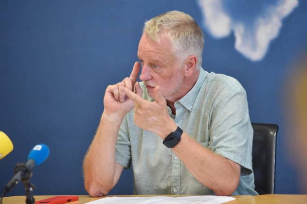 The Saarland State Press Conference of the Saarland political parties took place on Monday, August 10, 2026, at the Saarland State Parliament in Saarbrücken. Pictured: Ulrich Commercon, SPD parliamentary group leader. bub