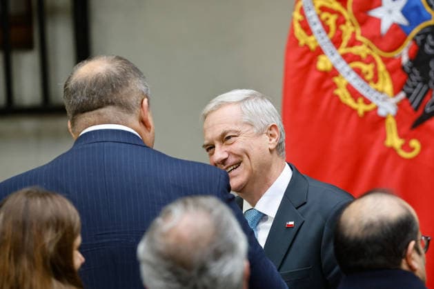 Santiago, August 10, 2026: President of the Republic José Antonio Kast presides over the signing of the constitutional reform bill as part of his Agenda Against Organized Crime and Terrorism (ACOT). Diego Martin Aton, Chile; Aton 1179533 jpeg  Copyright: DIEGOxMARTIN ATONxCHILE