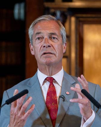 August 10, 2026, London, England, United Kingdom: NIGEL FARAGE, leader of Reform UK, speaks during a Reform UK press conference in Westminster, London. Britain, August 10, 2026. London United Kingdom - ZUMAk172 20260810_zip_k172_011 Copyright: xThomasxKrychx