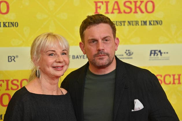 Rita FALK, writer; Sebastian BEZZEL, actor; World premiere of *STECKERLFISCHFIASKO* on August 10, 20226, at the Mathaeser Kino in Munich; Red Carpet