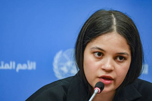 August 10, 2026, New York, New York, United States: LENIIE UMEROVA, a Ukrainian Crimean Tatar and former civilian detainee, addresses a press briefing following her testimony at a UN Security Council Arria-formula meeting at UNHQ. UMEROVA was detained by Russian authorities in December 2022 while travelling to occupied Crimea to visit her seriously ill father and was later transferred to Moscowâ€⠢s Lefortovo prison, where she was accused of espionage. Held until September 2024, she described interrogation, prolonged isolation, and physical and psychological abuse, as well as the broader treatment of Ukrainian civilian detainees. New York United States - ZUMAo116 20260810_znp_o116_024 Copyright: xBiancaxOterox