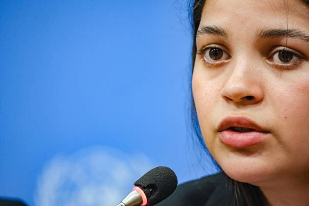 August 10, 2026, New York, New York, United States: LENIIE UMEROVA, a Ukrainian Crimean Tatar and former civilian detainee, addresses a press briefing following her testimony at a UN Security Council Arria-formula meeting at UNHQ. UMEROVA was detained by Russian authorities in December 2022 while travelling to occupied Crimea to visit her seriously ill father and was later transferred to Moscowâ€⠢s Lefortovo prison, where she was accused of espionage. Held until September 2024, she described interrogation, prolonged isolation, and physical and psychological abuse, as well as the broader treatment of Ukrainian civilian detainees. New York United States - ZUMAo116 20260810_znp_o116_025 Copyright: xBiancaxOterox