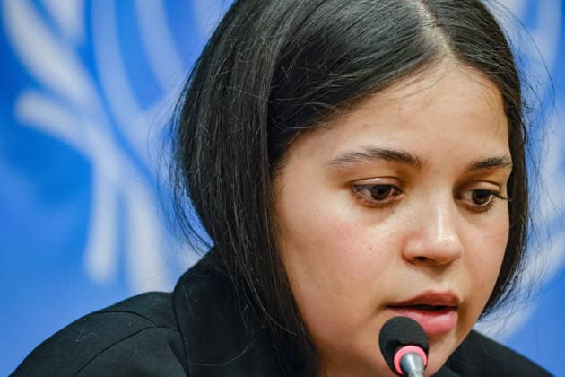 August 10, 2026, New York, New York, United States: LENIIE UMEROVA, a Ukrainian Crimean Tatar and former civilian detainee, addresses a press briefing following her testimony at a UN Security Council Arria-formula meeting at UNHQ. UMEROVA was detained by Russian authorities in December 2022 while travelling to occupied Crimea to visit her seriously ill father and was later transferred to Moscowâ€⠢s Lefortovo prison, where she was accused of espionage. Held until September 2024, she described interrogation, prolonged isolation, and physical and psychological abuse, as well as the broader treatment of Ukrainian civilian detainees. New York United States - ZUMAo116 20260810_znp_o116_028 Copyright: xBiancaxOterox