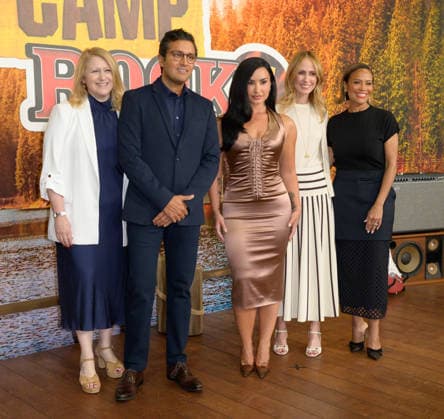 BURBANK, USA, August 10, 2026—Debra O Connell, Asad Ayaz, Demi Lovato, Dana Walden and Ayo Davis at the world premiere of Disney’s *Camp Rock 3* at the Walt Disney Studio Lot. Photo by Paul Smith, Featureflash 458817, August 10, 2026, Burbank, CA Copyright: xPaulxSmithx xFeaturesxFlashx xStarfacex STAR_458817_047