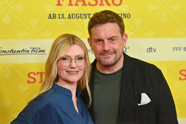 Johanna Christine GEHLEN, actress; Sebastian BEZZEL, actor; World premiere of *STECKERLFISCHFIASKO* on August 10, 20226, at the Mathaeser Kino in Munich; Red Carpet