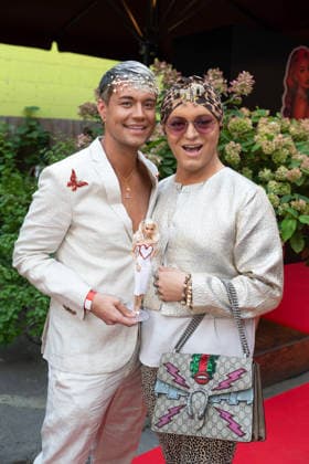Julian F. M. Stöckel with his friend Marcell Damaschke at KATJA™ S LUCKY NUMBER 30: KATJA KRASAVICE CELEBRATES HER 30TH BIRTHDAY at Ballhaus Berlin in Berlin on August 10, 2026