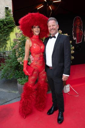 Micaela Schaefer with her boyfriend Dirk Wiemer at KATJA™ S LUCKY NUMBER 30: KATJA KRASAVICE CELEBRATES HER 30TH BIRTHDAY at Ballhaus Berlin in Berlin on August 10, 2026