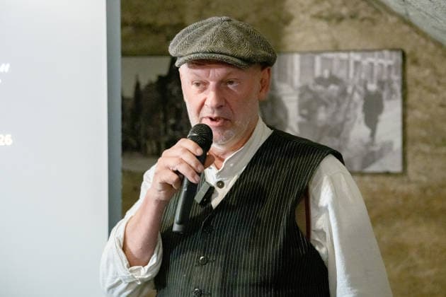 Preservation of the Great Bunker of the New Reich Chancellery, Presentation in Berlin, Berliner Unterwelten Association, the association’s underground exhibition spaces, Am Zeughaus, Dietmar Arnold, Chairman, for the Preservation of the Large Bunker of the New Reich Chancellery, Presentation, Press Conference, Berlin, Germany