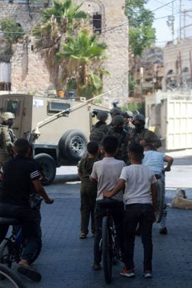 Israeli Forces Restrict Palestinian Movement in Hebron Old City Israeli soldiers deploy in the streets of the Old City of Hebron, in the occupied West Bank, on August 11, 2026, as Israeli forces close several entrances and roads and restrict the movement of Palestinians. The measures coincide with Israeli settlers entering the Old City. Photo by Mamoun Wazwaz apaimages Hebron West Bank Palestinian Territory 110826_Hebron_MW_00(47) Copyright: xapaimagesxMamounxWazwazx xapaimagesx
