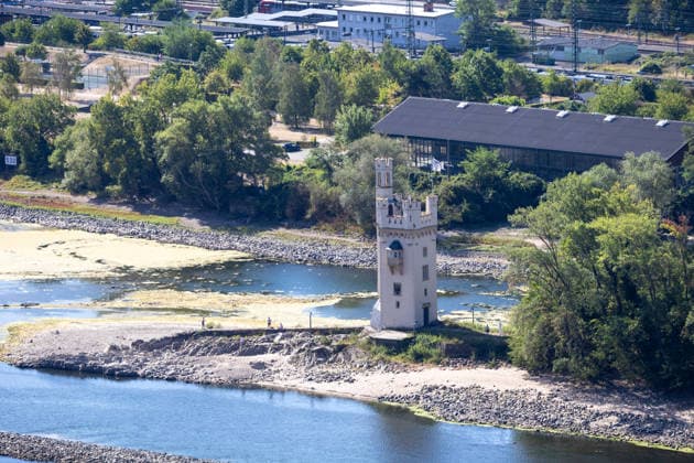 Der Binger Mäuseturm ist inzwischen fußläufig erreichbar, was jedoch verboten ist