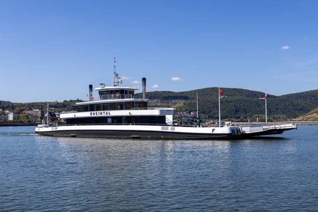 Die Rheinfähre zwischen Bingen und Rüdesheim ist weiterhin in Betrieb