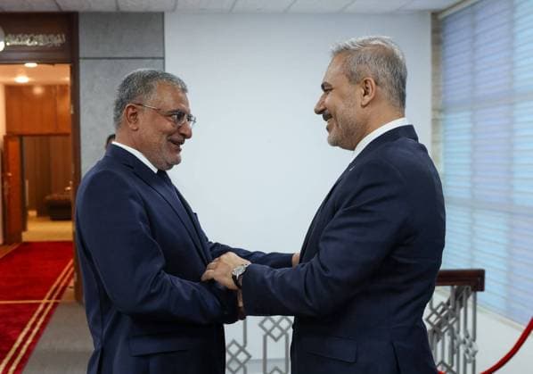 Turkish Foreign Minister Hakan Fidan in Tripoli TRIPOLI, LIBYA - AUGUST 11: (----EDITORIAL USE ONLY - MANDATORY CREDIT - TURKISH FOREIGN MINISTRY HANDOUT - NO MARKETING NO ADVERTISING CAMPAIGNS - DISTRIBUTED AS A SERVICE TO CLIENTS----) Turkish Foreign Minister Hakan Fidan meets with Libyan High Council of State President Mohamed Takala in Tripoli, Libya on August 11, 2026. Turkish Foreign Ministry Handout Anadolu Tripoli Libya. Editorial use only. Please get in touch for any other usage.  Copyright: x2026xAnadoluxTurkishxForeignxMinistryx xHandoutx