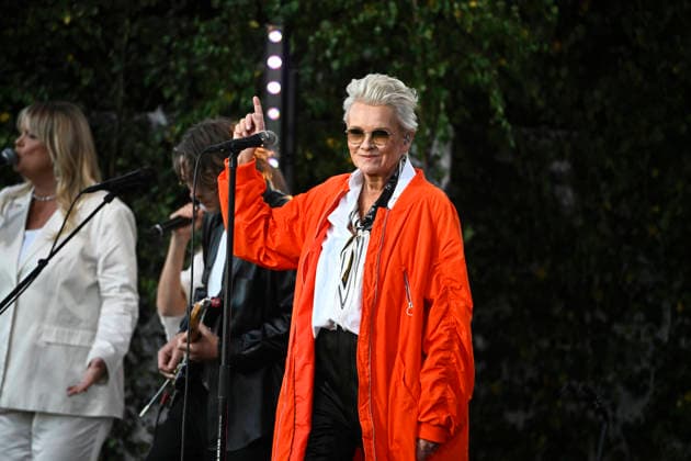 STOCKHOLM, SWEDEN 20260811 Eva Dahlgren performs during the season s final Allsang pa Skansen on Tuesday evening STOCKHOLM SWEDEN x10080x  Copyright: xFredrikxSandberg TTx ALLSANG PA SKANSEN 2026 FbunGluHtB0
