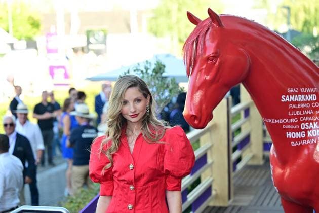 Media Night at the World Equestrian Championships in Aachen ** FOR EDITORIAL USE ONLY ** EDITORIAL USE ONLY ** p The AEI World Championships will kick off on Tuesday, August 11, 2026, at the CHIO Aachen grounds with the Media Night and its celebrity guests. Pictured is model Anna Hiltrup. Germany, North Rhine-Westphalia, Aachen. Copyright KaixKitschenberg Copyright: KaixKitschenberg doc8746j25hyb45th4md85 ,EDITORIAL USE ONLY Copyright: KaixKitschenberg