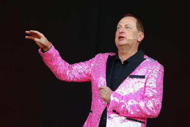 Volker Heißmann and Martin Rassau at the 2026 Seebühnen Festival on the Wilhelminenaue in Bayreuth