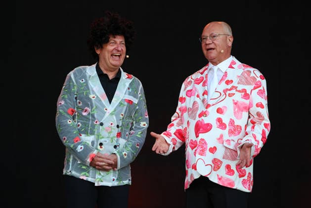 Volker Heißmann and Martin Rassau at the 2026 Seebühnen Festival at the Wilhelminenaue in Bayreuth