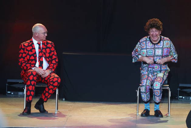 Volker Heißmann and Martin Rassau at the 2026 Seebühnen Festival at the Wilhelminenaue in Bayreuth