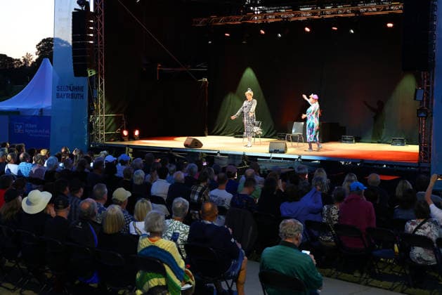 Volker Heißmann and Martin Rassau at the 2026 Seebühnen Festival on the Wilhelminenaue in Bayreuth