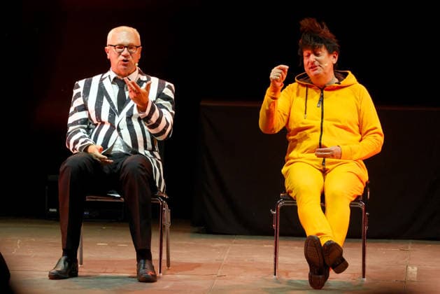 Volker Heißmann and Martin Rassau at the 2026 Seebühnen Festival on the Wilhelminenaue in Bayreuth