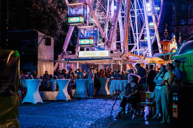 Germany, Aachen: Program for the World Equestrian Games, World Championships, FEI, World Championships Special in the Old Town, concerts, Ferris wheel, Katschhof, CHIO, public viewing of the World Equestrian Games opening ceremony Copyright: xThiemoxRudolphx