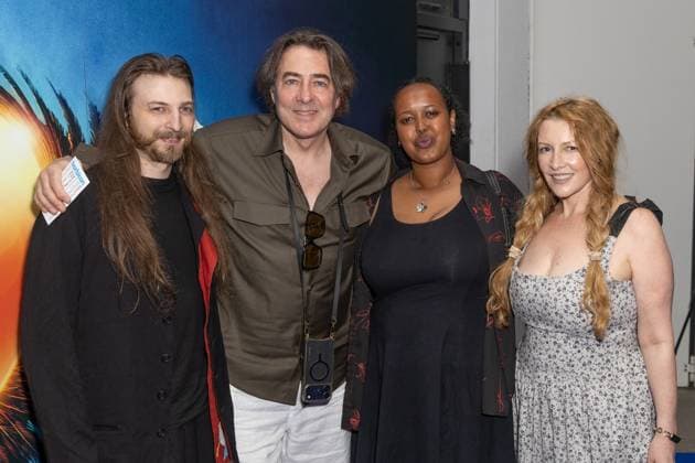 Death Note The Musical Arrivals, Barbican Theatre in London, UK - 11 Aug 2026 (L - R), Harvey Kirby Ross, Jonathan Ross, Muna Silver and Jane Goldman attend Death Note The Musical, at the Barbican Theatre Celebrity guests attend Death Note The Musical press night at the Barbican Theatre London United Kingdom Copyright: xPhilxLewisx xSOPAxImagesx Phil-Lewis-1441661