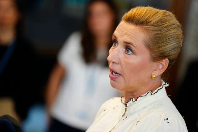 Denmark Migrants Denmark s Prime Minister Mette Frederiksen speaks to the media prior to a meeting in Parliament to address questions regarding the migrants who recently arrived in the Spanish enclave of Ceuta, in Copenhagen, Wednesday, August 12, 2026, Copenhagen, Denmark  Copyright: SebastianxEliasxUthx spdk20260812-100113-L