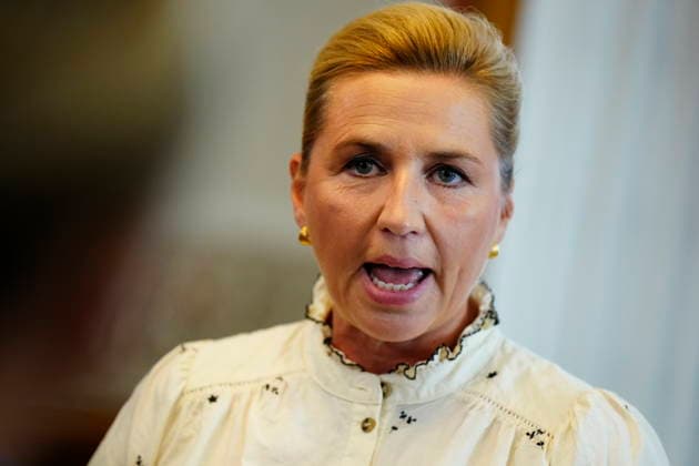 Denmark Migrants Denmark s Prime Minister Mette Frederiksen speaks to the media prior to a meeting in Parliament regarding the migrants who recently arrived in the Spanish enclave of Ceuta, in Copenhagen, Wednesday, August 12, 2026, Copenhagen, Denmark  Copyright: SebastianxEliasxUthx spdk20260812-100017-L