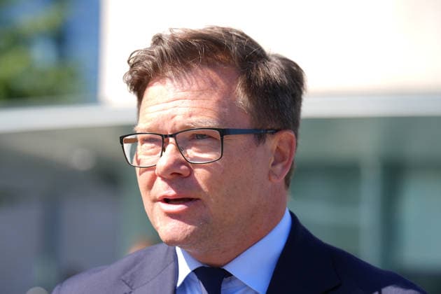 Press Statement by Federal Environment Minister Schneider in Front of the Federal Chancellery: A portrait of Federal Environment Minister Carsten Schneider during his press statement following the Federal Cabinet meeting in front of the Federal Chancellery, Berlin, August 12, 2026, Berlin, Berlin, Germany