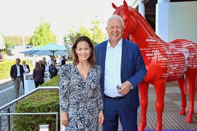 Daniela Boff and Tom Buhrow at the Media Night for the 2026 FEI World Championships Aachen in the Champions Circle at the Aachen Equestrian Stadium, August 11, 2026 Foto:xC.xAdolph xFuturexImagex fei_6810