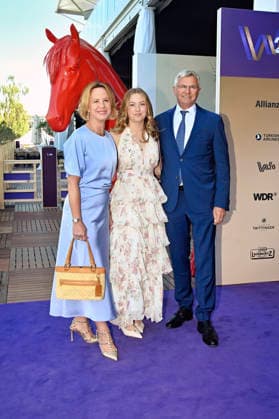 Julia Becker, Helena Becker, and Otto Becker at the Media Night for the 2026 FEI World Championships Aachen in the Champions Circle at the Aachen Equestrian Stadium, August 11, 2026 Foto:xC.xAdolph xFuturexImagex fei_6815