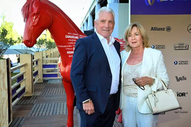 Klaus Fischer and Margit Fischer at the Media Night for the 2026 FEI World Championships Aachen in the Champions Circle at the Aachen Equestrian Stadium, August 11, 2026 Foto:xC.xAdolph xFuturexImagex fei_6843