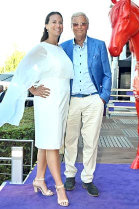 Caroline Bosbach with her father, Wolfgang Bosbach, at the Media Night for the 2026 FEI World Championships Aachen in the Champions Circle at the Aachen Equestrian Stadium, August 11, 2026 Foto:xC.xAdolph xFuturexImagex fei_6867