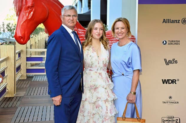 Otto Becker, Helena Becker, and Julia Becker at the Media Night for the 2026 FEI World Championships Aachen in the Champions Circle at the Aachen Equestrian Stadium, August 11, 2026 Foto:xC.xAdolph xFuturexImagex fei_6877