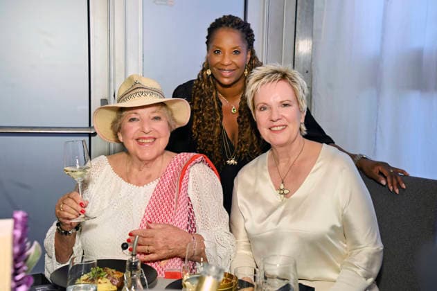 Marie Luise Marjan, Liz Baffoe, and Birgit Lechtermann at the Media Night for the 2026 FEI World Championships Aachen in the Champions Circle at the Aachen Equestrian Stadium, August 11, 2026 Foto:xC.xAdolph xFuturexImagex fei_6998