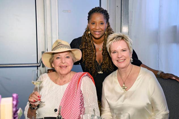 Marie Luise Marjan, Liz Baffoe, and Birgit Lechtermann at the Media Night for the 2026 FEI World Championships Aachen in the Champions Circle at the Aachen Equestrian Stadium, August 11, 2026 Foto:xC.xAdolph xFuturexImagex fei_6999