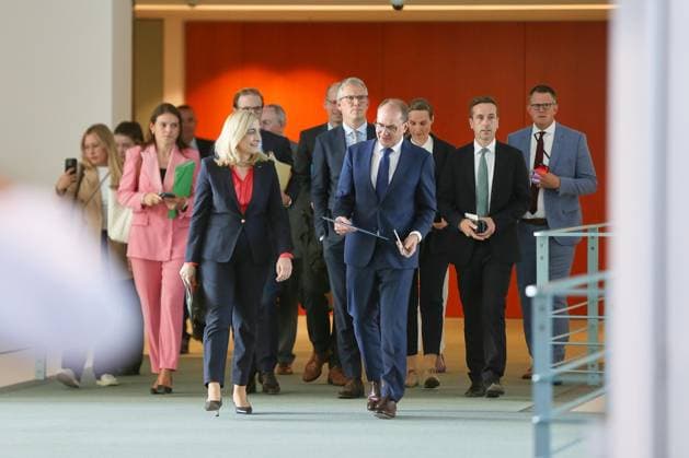 Berlin, Germany, August 12, 2026 Federal Chancellery Press Conference on the Reform of Intelligence Agency Law Nina Warken, Minister of the Federal Chancellery (CDU), and Alexander Dobrindt, Federal Minister of the Interior (CSU) Copyright: xdtsxNachrichtenagenturx dts_129978