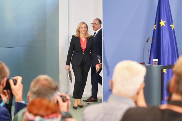 Berlin, Germany, August 12, 2026 Federal Chancellery Press Conference on the Reform of Intelligence Agency Law Nina Warken, Minister of the Federal Chancellery (CDU), and Alexander Dobrindt, Federal Minister of the Interior (CSU) Copyright: xdtsxNachrichtenagenturx dts_129983