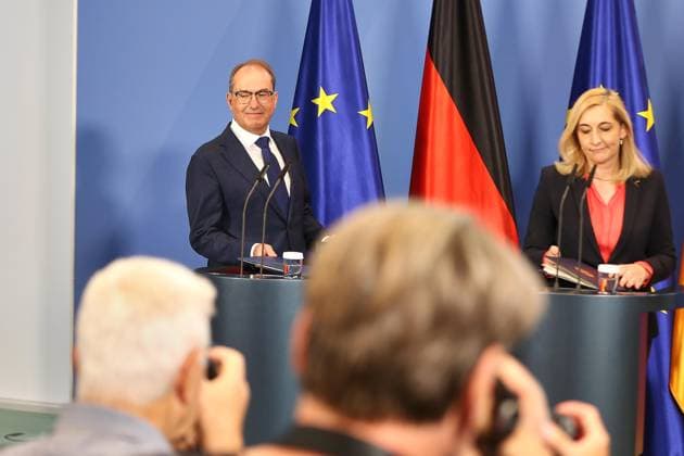 Berlin, Germany, August 12, 2026 Federal Chancellery Press Conference on the Reform of Intelligence Service Law Federal Minister of the Interior Alexander Dobrindt (CSU) and Minister of the Federal Chancellery Nina Warken (CDU) Copyright: xdtsxNachrichtenagenturx dts_129977