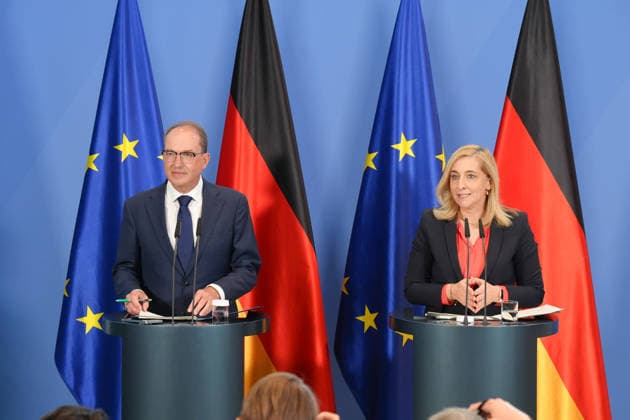 Press Conference with Federal Minister Warken and Interior Minister Dobrindt on the Reform of Intelligence Service Legislation Federal Interior Minister Alexander Dobrindt alongside Federal Minister Nina Warken at the press conference following the Federal Cabinet meeting on the reform of intelligence service legislation at the Federal Chancellery, Berlin, August 12,