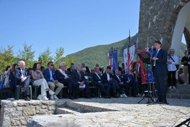 August 12, 2026, Saint Anna Of Stazzema, Lucca, Italy: 82nd Anniversary of the Sant Anna di Stazzema Massacre, attended by Giuseppe Conte, former Prime Minister, Antonio Tajani, Vice President of the Council, Eugenio Giani, President of the Tuscany Region, and the Mayor of Stazzema, Maurizio Verona, Sant Anna di Stazzema, 12 08 2026 Saint Anna Of Stazzema Italy - ZUMAa289 20260812_zia_a289_043 Copyright: xStefanoxDallexLuchex xAgfx