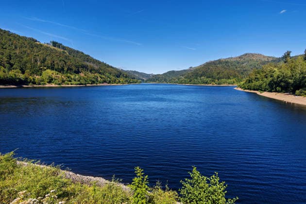 August 12, 2026: View of the water at the Oder Valley Dam near Bad Lauterberg in the district of Göttingen, Lower S