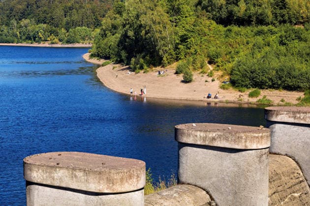August 12, 2026: View of the water at the Oder Dam near Bad Lauterberg in the district of Göttingen, Lower Saxony.