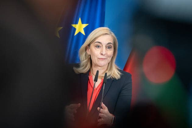 Nina Warken, Federal Minister for Special Tasks, Head of the Federal Chancellery, and Federal Government Commissioner for the Federal Intelligence Services, during a press conference at the Federal Chancellery on the reform of intelligence service legislation, Berlin, Germany, Federal Chancellery