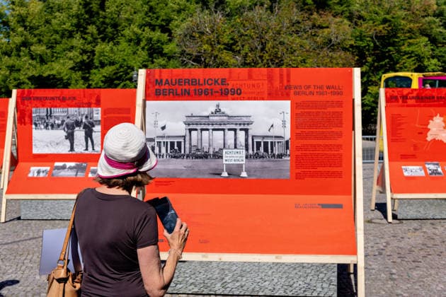 Berlin, August 12, 2026, Brandenburg Gate, Platz des 18. März, 65th Anniversary of the Construction of the Berlin Wall: A temporary memorial site featuring a large-scale installation and an open-air exhibition by Kulturprojekte Berlin and the Berlin Wall Foundation