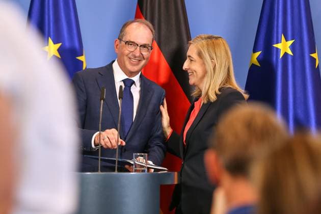 Berlin, Germany, August 12, 2026 Federal Chancellery Press Conference on the Reform of Intelligence Agency Law Federal Minister of the Interior Alexander Dobrindt (CSU) and Minister of the Federal Chancellery Nina Warken (CDU) Copyright: xdtsxNachrichtenagenturx dts_130003